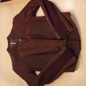 Free People faux / vegan leather jacket with cable knit detail